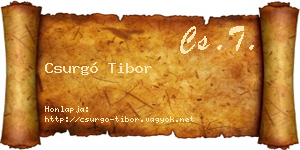 Csurgó Tibor névjegykártya